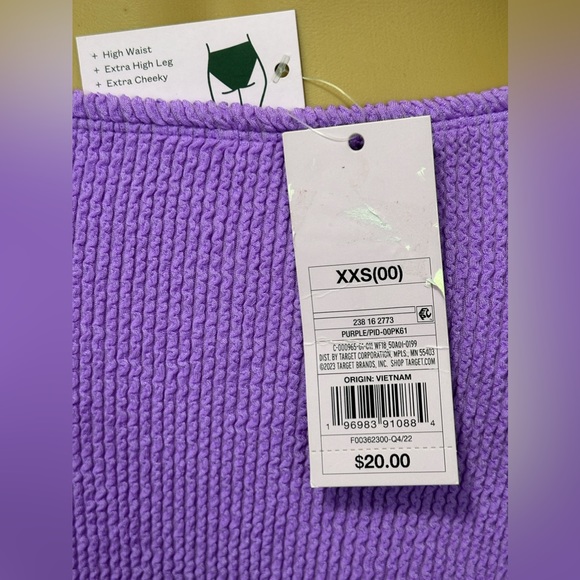 Wild fable Purple Ribbed Extra Cheeky High Waist& High Leg Bikini Bottom… - Picture 4 of 7